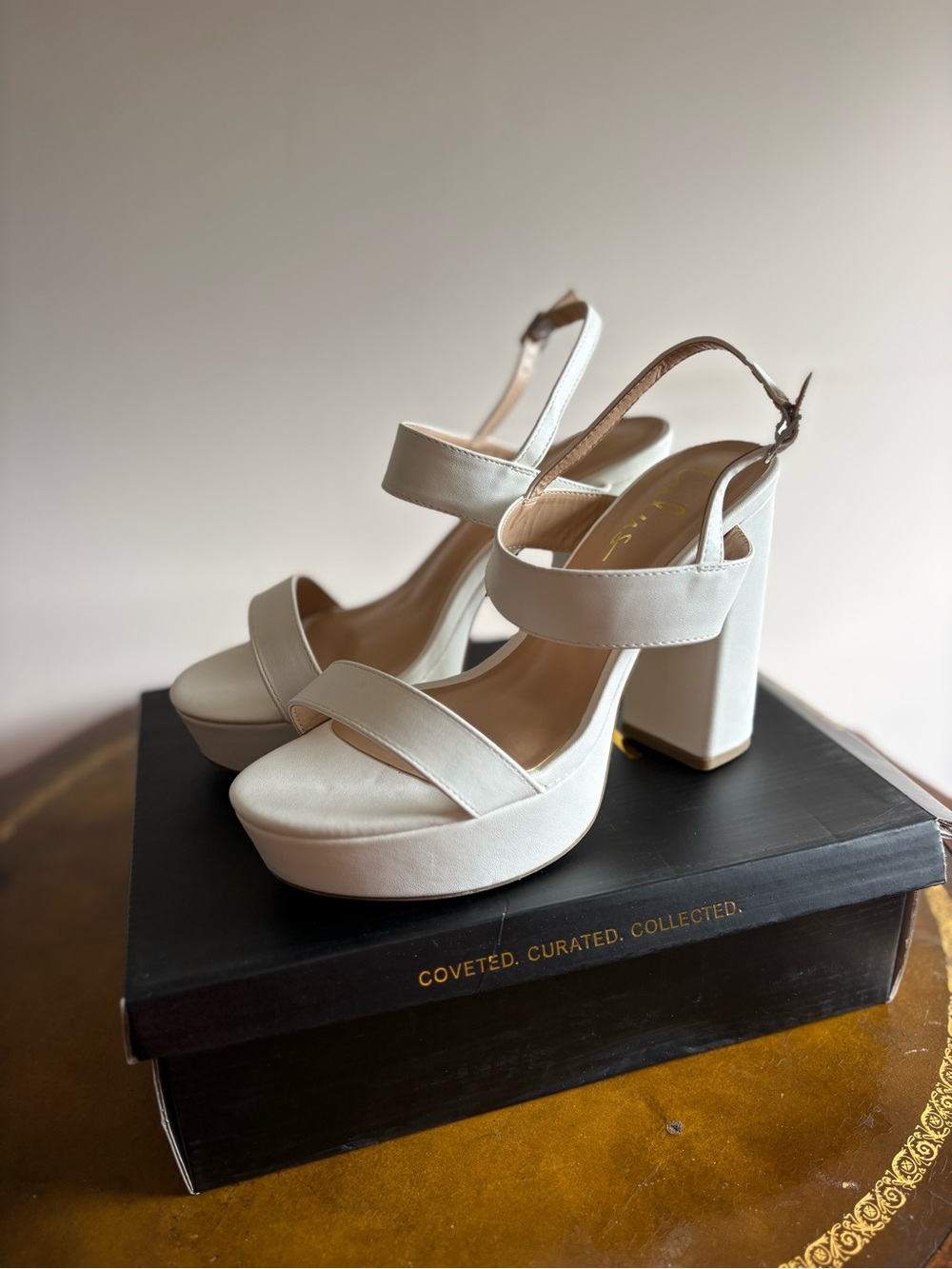 Lulu’s White Block-Heels - Picture 2 of 7